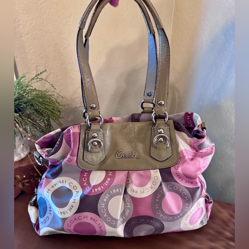 Coach Ashley Multicolor Signature Tote